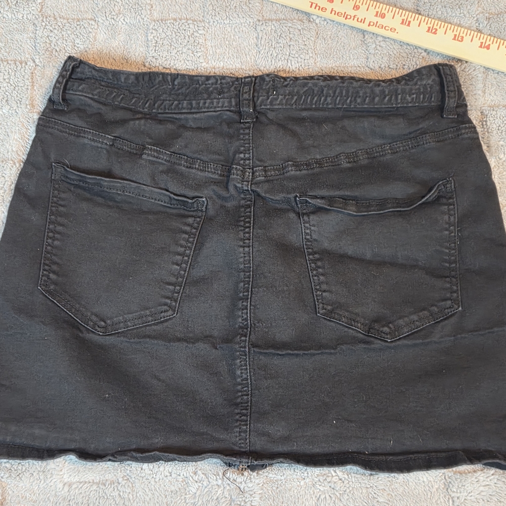 VTG Forever 21 Charcoal Denim Skirt O Zip Front Mini Skirt Casual Y2K Size 28 - Picture 2 of 7